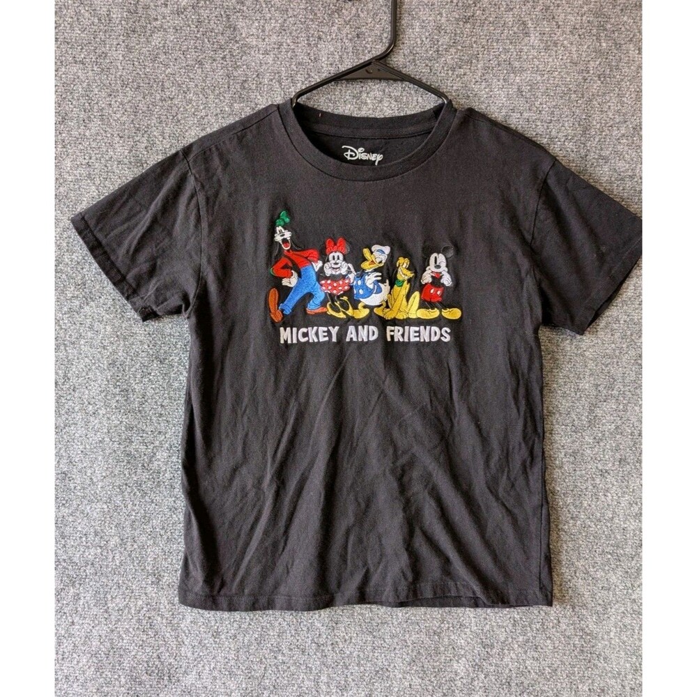 BoxLunch Disney Mickey And Friends Embroidered T-Shirt Womens XS Black